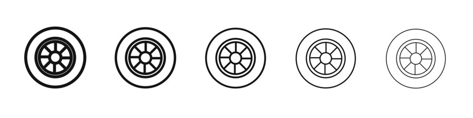 Tyre icon black and white vector sign