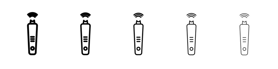 Ultrasonic face skin scrubber icon black and white vector sign