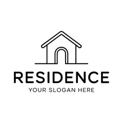 Minimalist Real Estate Logo Design – Modern House Icon for Property Business or Home Services