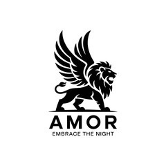 Winged Lion Logo – Powerful Mythical Animal Emblem for Luxury Brand, Club, or Fashion Identity