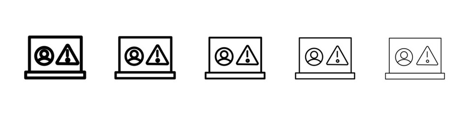 Unauthorized Access icon black and white vector sign