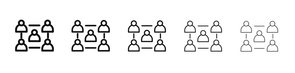 Unity and teamwork icon black and white vector sign