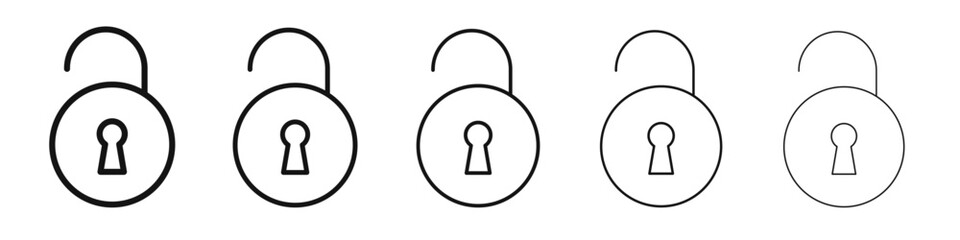 Unlock icon black and white vector sign