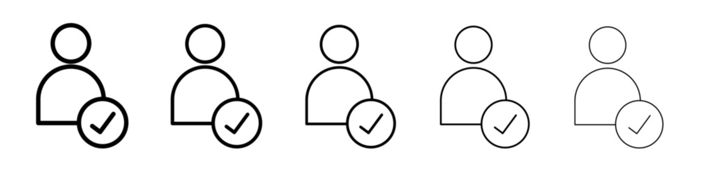 User check icon black and white vector sign