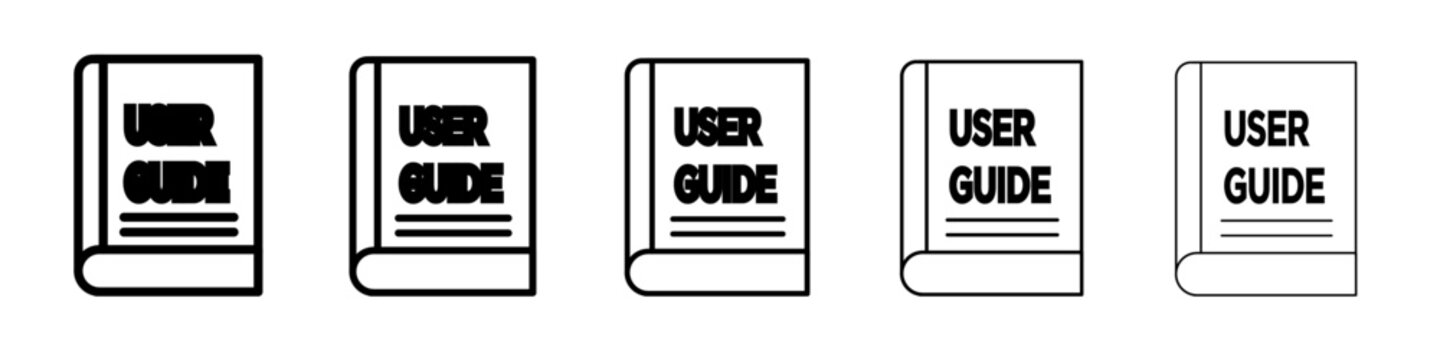 User guide icon black and white vector sign