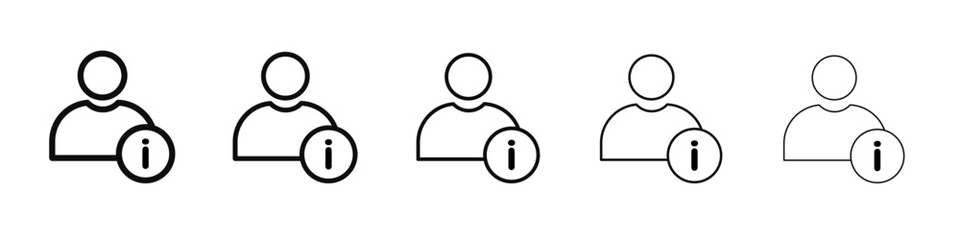 User information icon black and white vector sign