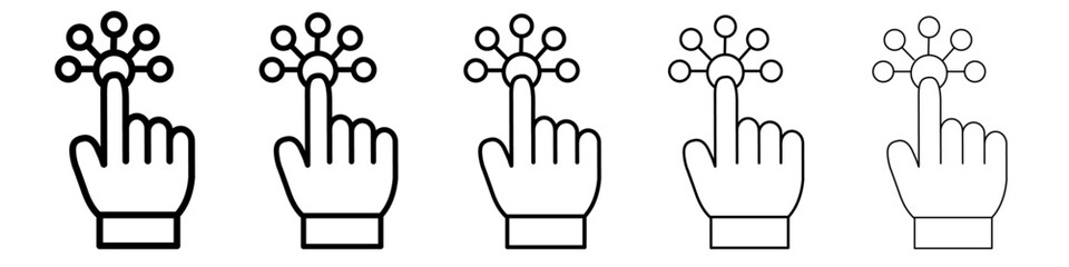 User interaction icon black and white vector sign
