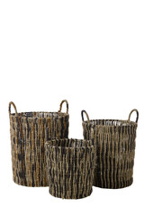 wicker basket isolated on white background