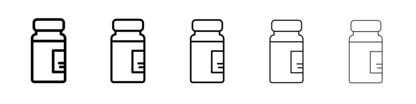 vial medical icon black and white vector sign