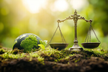 International environment Law. climate regulation concept. law principles of sustainable environmental conservation. environmental protection