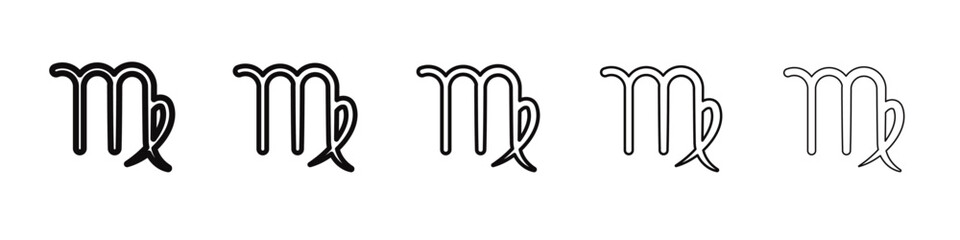 Virgo zodiac sign icon black and white vector sign