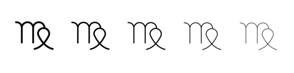 Virgo zodiac sign icon black and white vector sign