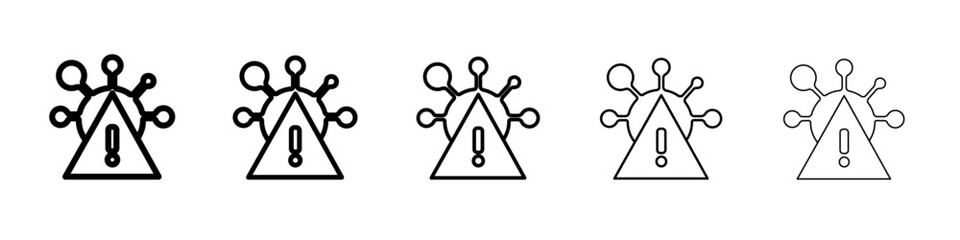 Virus Warning Alert icon black and white vector sign