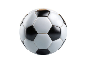 Fototapeta premium Classic black and white soccer ball isolated on black background, On Transparent Background, Png Image