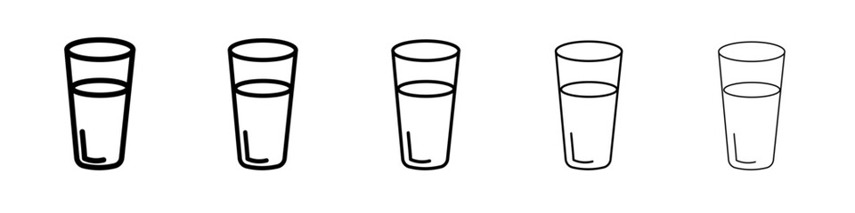 Water glass icon black and white vector sign