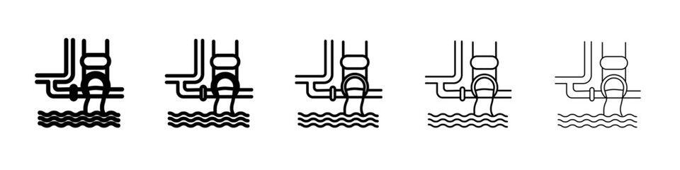 Water supply icon black and white vector sign