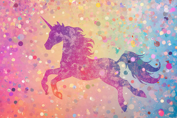 Rainbow color birthday glitter unicorn princess mermaid party pony background little girl fun invite. Rainbow glitter confetti background, unicorns, mermaids perfect for little girls invitations