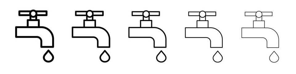 Water tap icon black and white vector sign