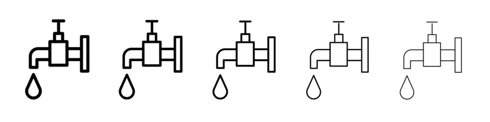 Water tap icon black and white vector sign