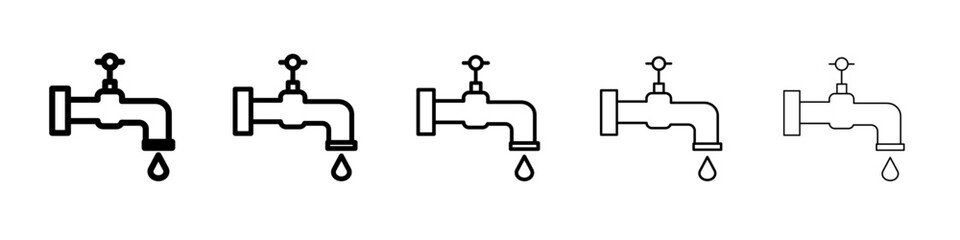 Water tap icon black and white vector sign