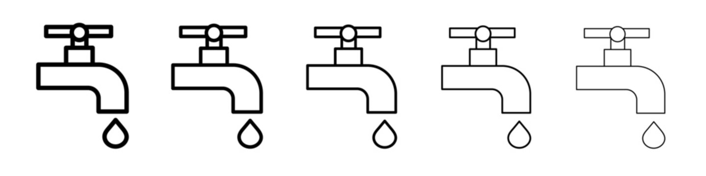 Water tap icon black and white vector sign