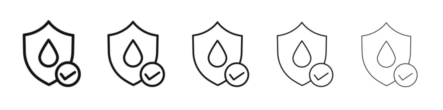 Waterproof icon black and white vector sign