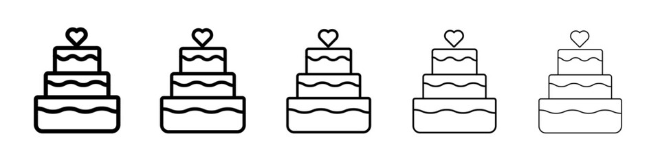 Wedding cake icon black and white vector sign