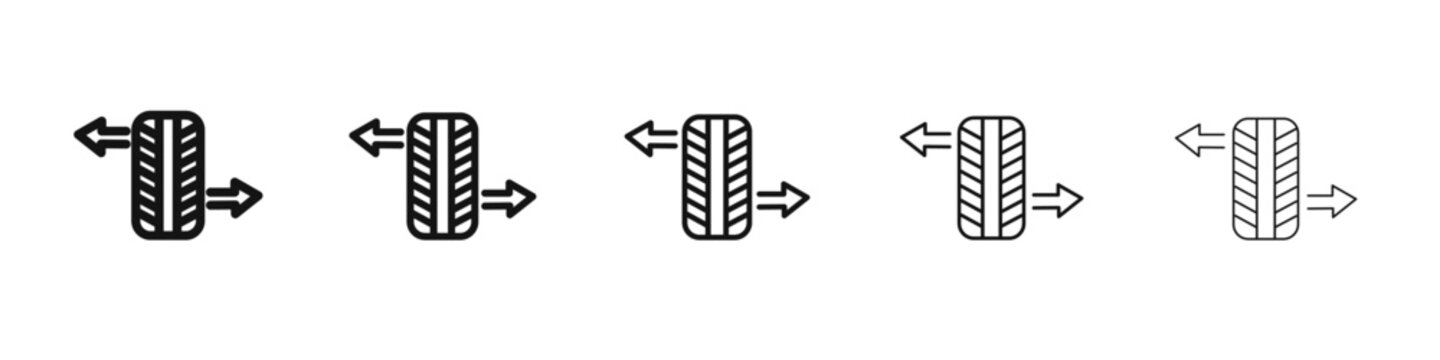 wheel alignment icon black and white vector sign
