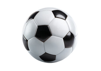 Fototapeta premium Classic black and white soccer ball isolated on black background, On Transparent Background, Png Image