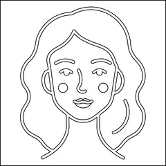 Eight minimalist line art portraits graphic set