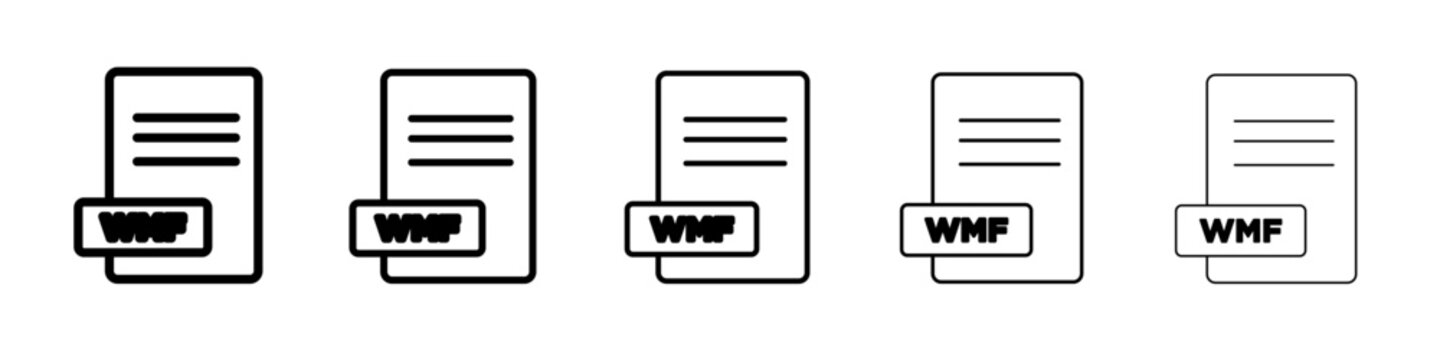 WMF File Document Icon black and white vector sign
