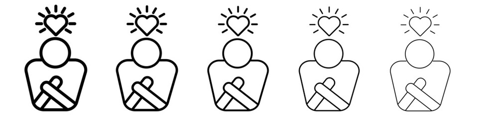 Your self care icon black and white vector sign