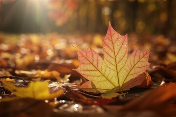 Autumn leaves background fall foliage season nature scene