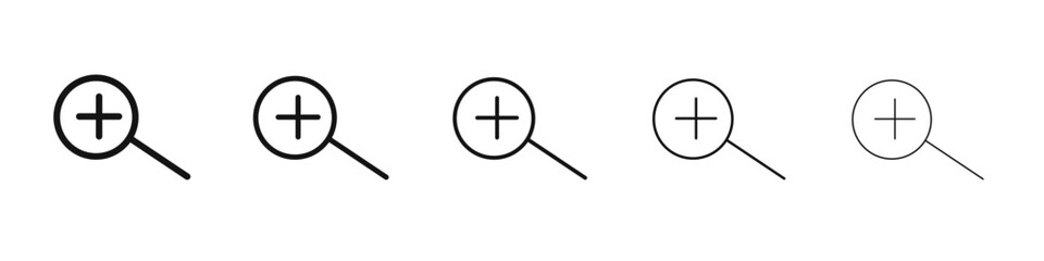 Zoom in icon black and white vector sign