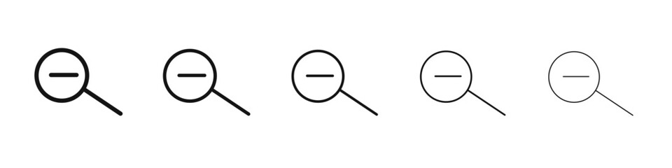 Zoom out icon black and white vector sign