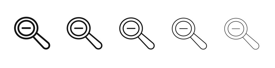 Zoom out icon black and white vector sign