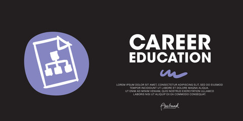 Career education a Modern Web Banner Concept Using hand-drawn Doodle icon Graphics.