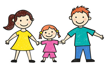 happy family on white background
