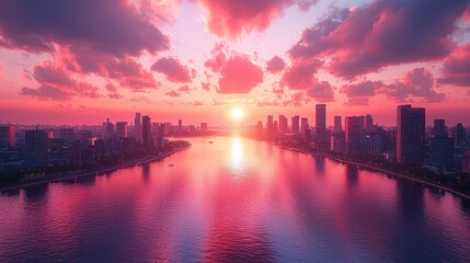 In a digital age, a futuristic cityscape pulsates with the promise of a new era 