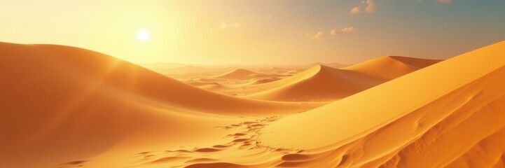 Swirling sand obscures sun-baked desert expanse , sky, fierce, power