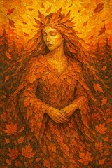 Goddess of Autumn – The Quiet Fall of Light and Leaf