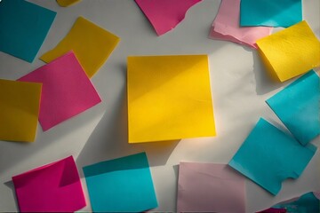 yellow post it note on white background, post-it note and smile, A small yellow post-it note, A small yellow post-it is stuck on the refrigerator