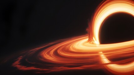 Close-up view of a black hole with copy space. Dark Background