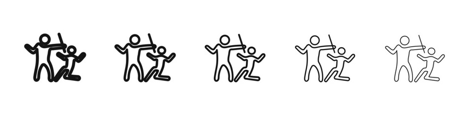 abuse icon vector outline set illustration sign