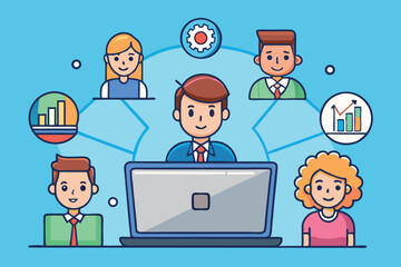 Team collaboration to analyze data using technology at a modern workspace