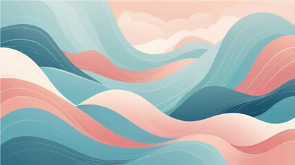 Colorful abstract wave background with flowing curves and rainbow tones