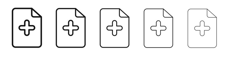 Obraz premium Add document icon vector outline set illustration sign