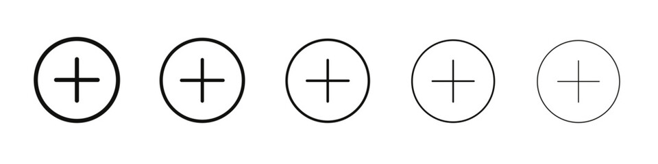 Add icon vector outline set illustration sign