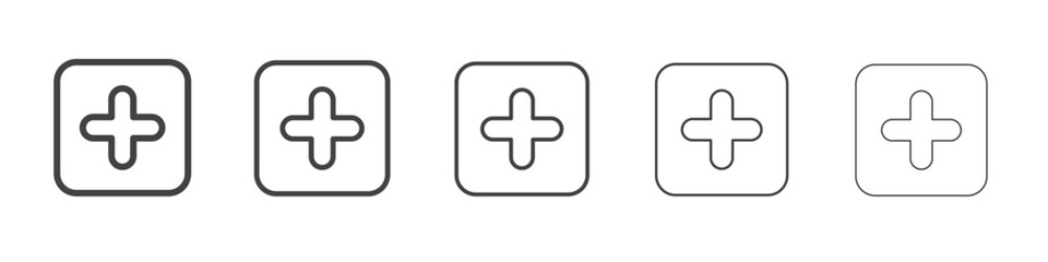 Obraz premium Add icon vector outline set illustration sign