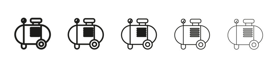 air compressor icon vector outline set illustration sign